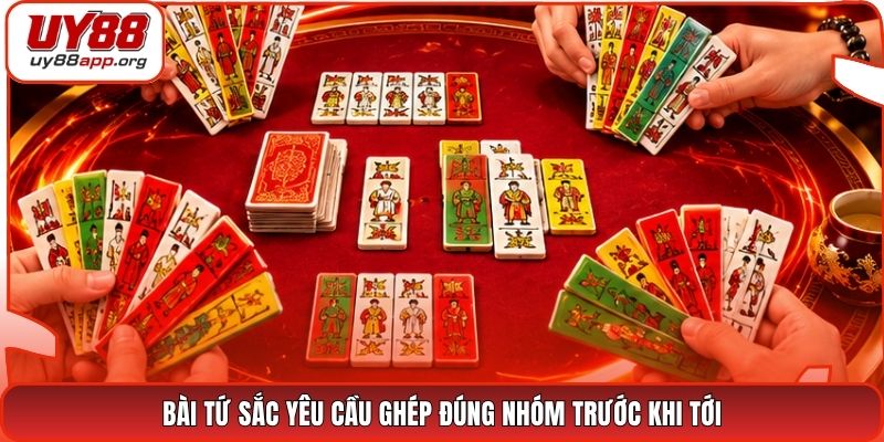Bài tứ sắc yêu cầu ghép đúng nhóm trước khi tới