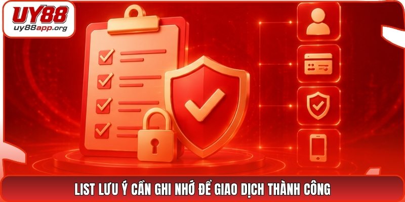 List lưu ý cần ghi nhớ để giao dịch thành công